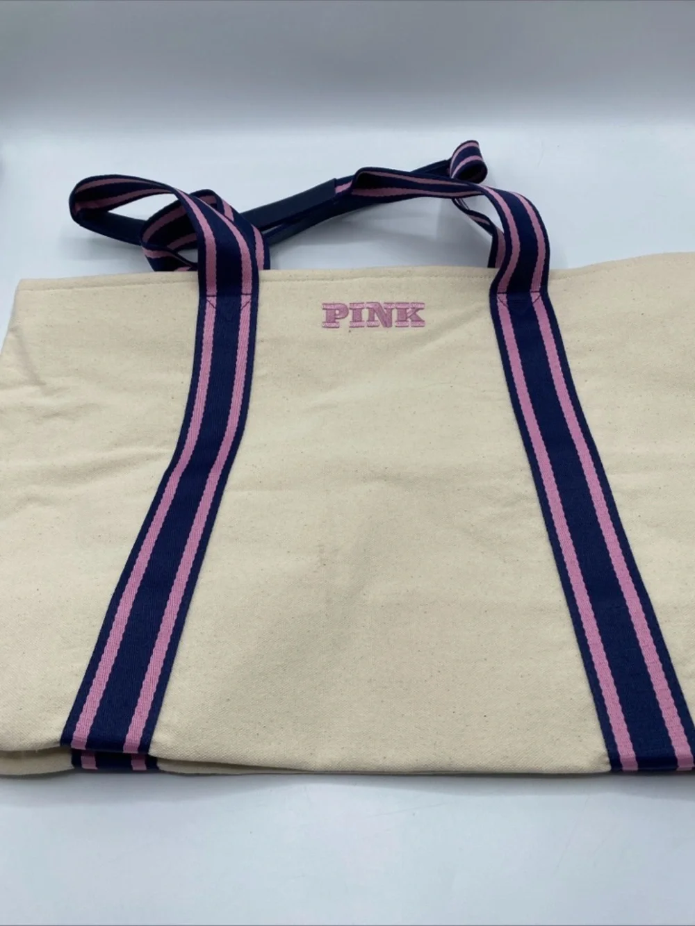 Victoria’s Secret  Pink Canvas & Nautical Insulated Cooler Bag Tote Beach 2 Bag
